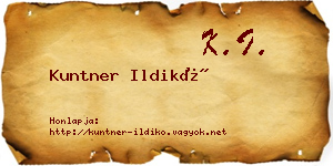Kuntner Ildikó névjegykártya