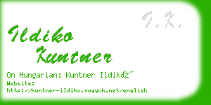 ildiko kuntner business card